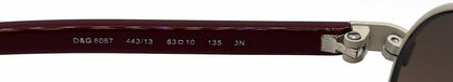 D&G6067 443/13 Sand Burgundy Aviator-Vintage Sunglasses-Brown Gradient Lenses-Unworn