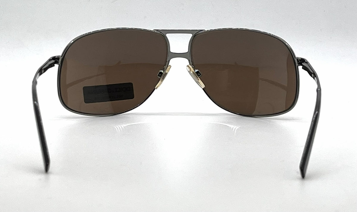 Dolce and Gabbana DG2023 045/73 Double-Bridge Aviator-Vintage Sunglasses Gunmetal-Brown-Unworn