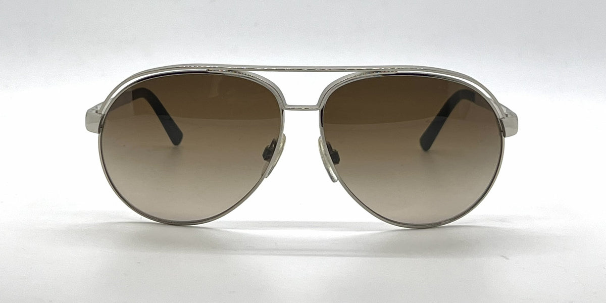 Dolce and Gabbana DG2065 05/13 Double-Bridge Aviator-Vintage Sunglasses Silver-Brown Gradient-Unworn