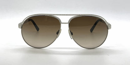 Dolce and Gabbana DG2065 05/13 Double-Bridge Aviator-Vintage Sunglasses Silver-Brown Gradient-Unworn