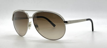 Dolce and Gabbana DG2065 05/13 Double-Bridge Aviator-Vintage Sunglasses Silver-Brown Gradient-Unworn