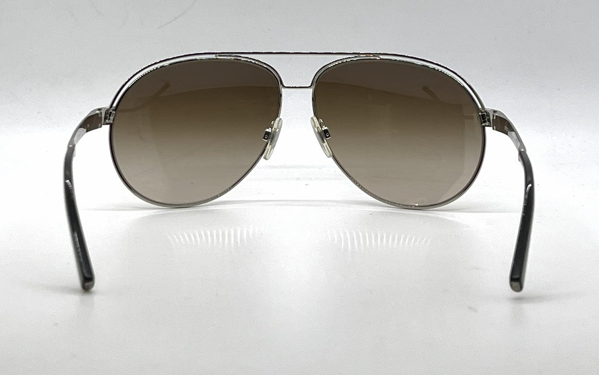 Dolce and Gabbana DG2065 05/13 Double-Bridge Aviator-Vintage Sunglasses Silver-Brown Gradient-Unworn