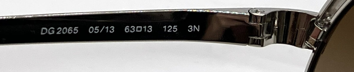 Dolce and Gabbana DG2065 05/13 Double-Bridge Aviator-Vintage Sunglasses Silver-Brown Gradient-Unworn