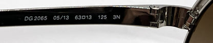 Dolce and Gabbana DG2065 05/13 Double-Bridge Aviator-Vintage Sunglasses Silver-Brown Gradient-Unworn