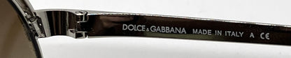 Dolce and Gabbana DG2065 05/13 Double-Bridge Aviator-Vintage Sunglasses Silver-Brown Gradient-Unworn