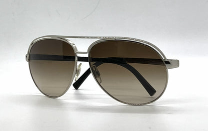 Dolce and Gabbana DG2065 05/13 Double-Bridge Aviator-Vintage Sunglasses Silver-Brown Gradient-Unworn