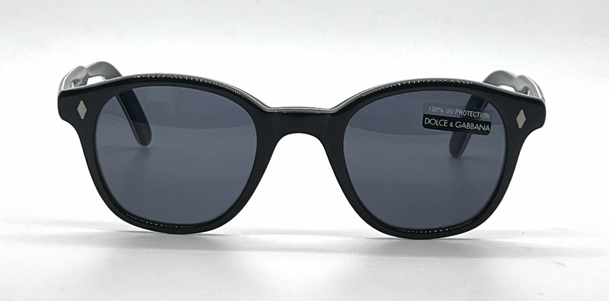 Dolce and Gabbana DG704S B7 Black Square Vintage Sunglasses-Grey Lenses-Unworn