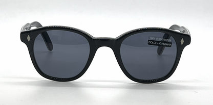 Dolce and Gabbana DG704S B7 Black Square Vintage Sunglasses-Grey Lenses-Unworn