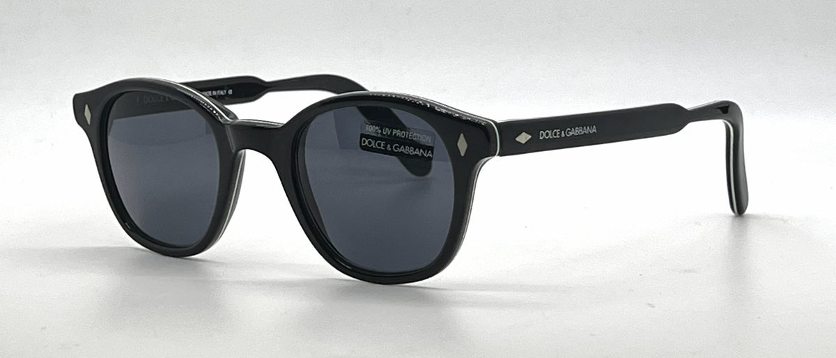 Dolce and Gabbana DG704S B7 Black Square Vintage Sunglasses-Grey Lenses-Unworn