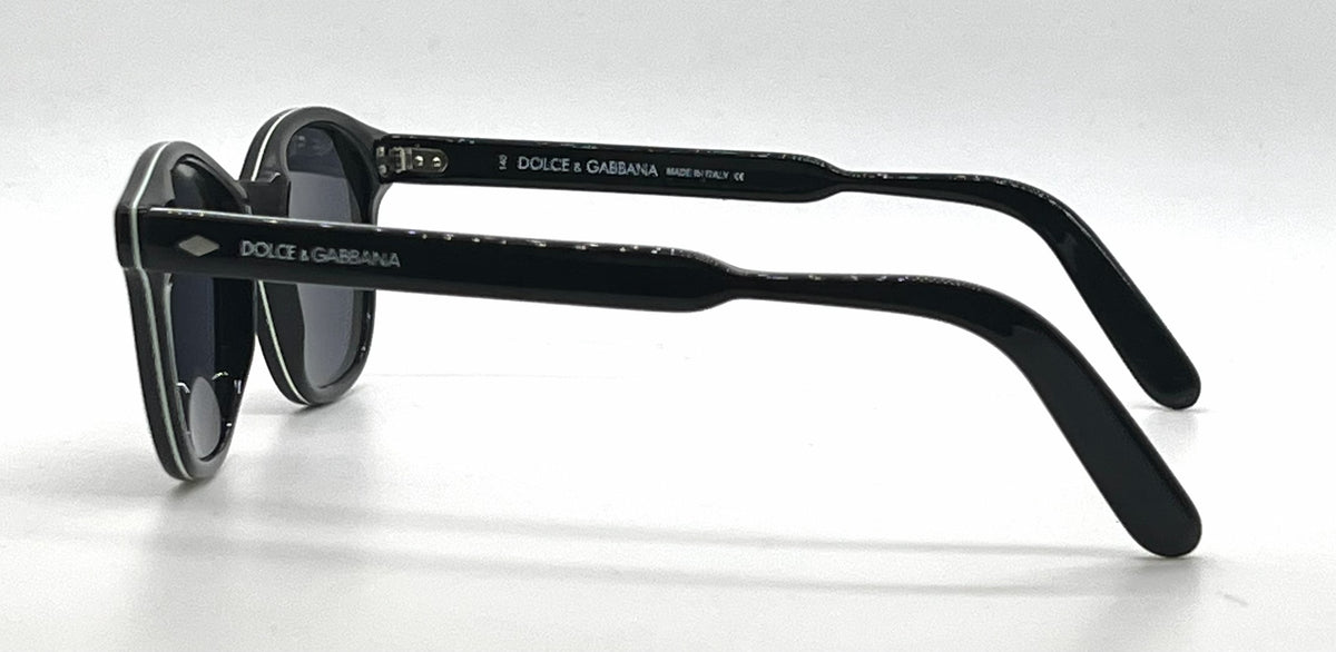 Dolce and Gabbana DG704S B7 Black Square Vintage Sunglasses-Grey Lenses-Unworn
