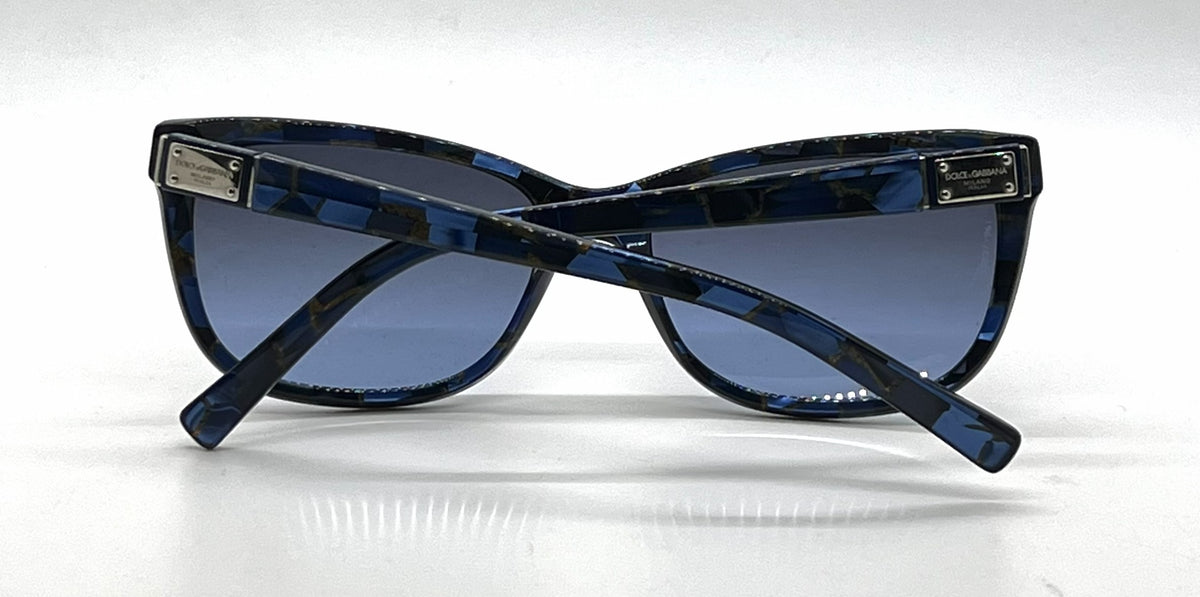 Dolce and Gabbana DG4123 1919/8F Blue Mosaic Cat-Eye-Vintage Sunglasses Blue Gradient Lenses-Unworn