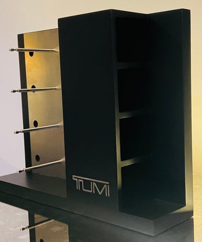 Tumi Counter Top Display.  Brand New 4 Unit Display & 4 Unit  Side Storage.  NEW