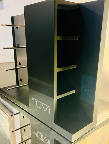 Tumi Counter Top Display.  Brand New 4 Unit Display & 4 Unit  Side Storage.  NEW