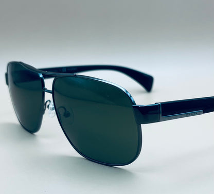 Prada Sunglasses- SPR52P 52 5AV-3P Matte BLACK- Gun Metal Logo-100% Authentic.