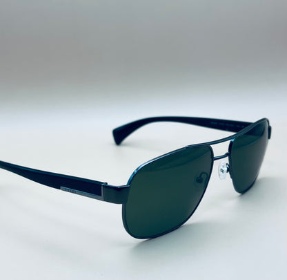 Prada Sunglasses- SPR52P 52 5AV-3P Matte BLACK- Gun Metal Logo-100% Authentic.