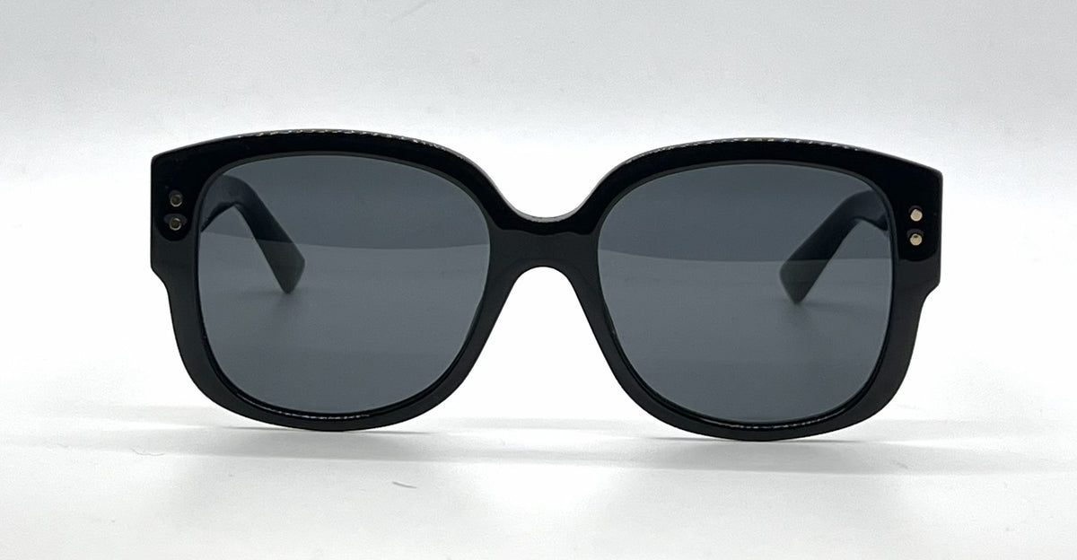Christian Dior LadyDiorStuds 8072K Black Gold Studs Sunglasses-Grey Lenses-Unworn