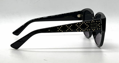 Christian Dior LadyDiorStuds 8072K Black Gold Studs Sunglasses-Grey Lenses-Unworn