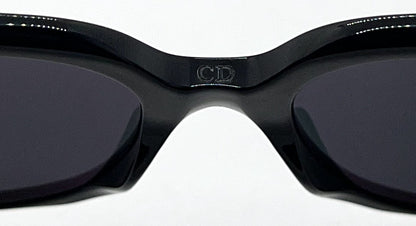 Christian Dior LadyDiorStuds 8072K Black Gold Studs Sunglasses-Grey Lenses-Unworn