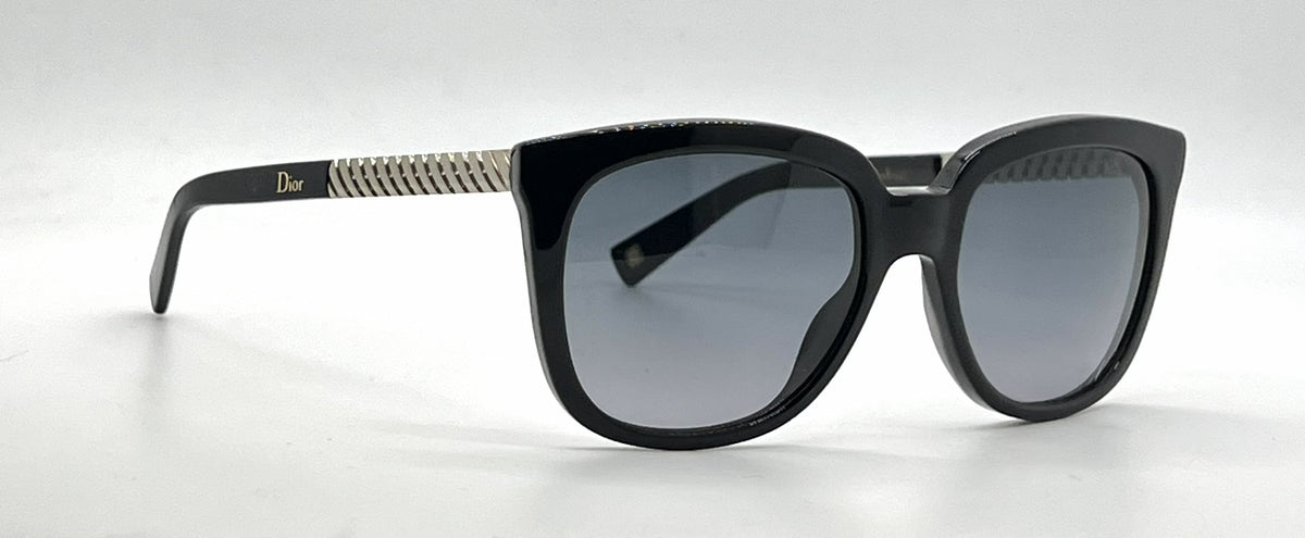 Christian Dior DiorEver2 RHPHD Black Square Sunglasses-Grey Gradient Lenses-Unworn