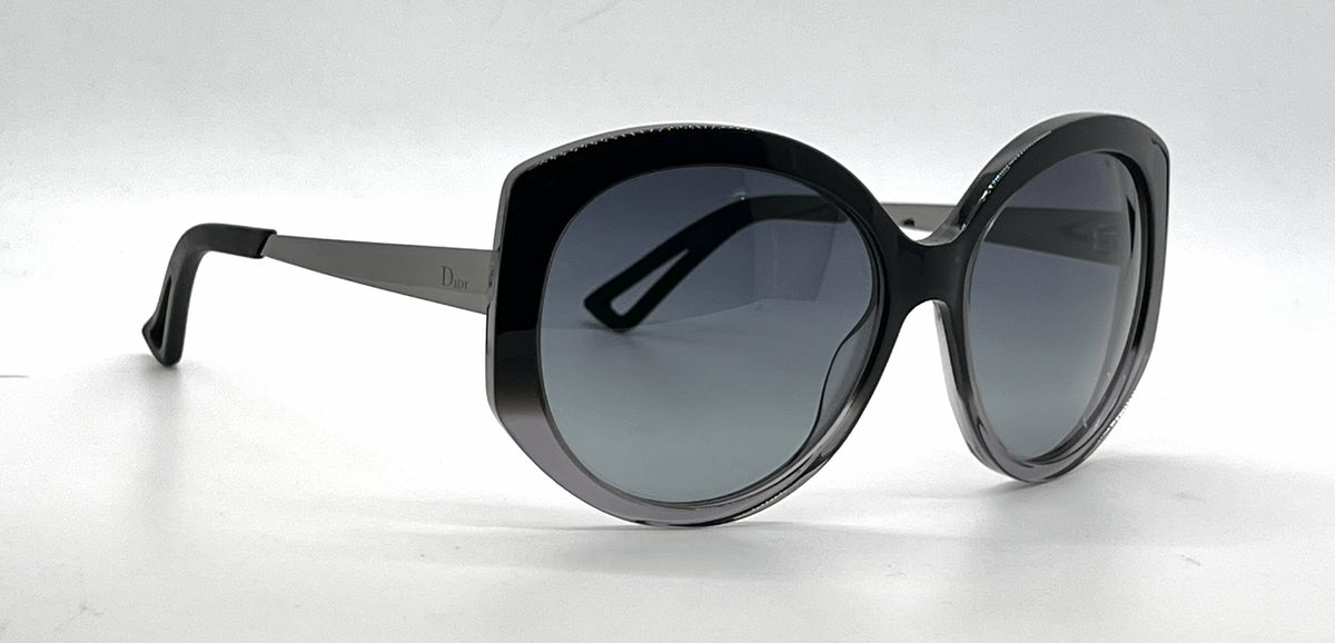 Christian Dior DiorExtase1 OSGHD Oversized Butterfly Black Grey Sunglasses-Grey Gradient Lenses-Unworn