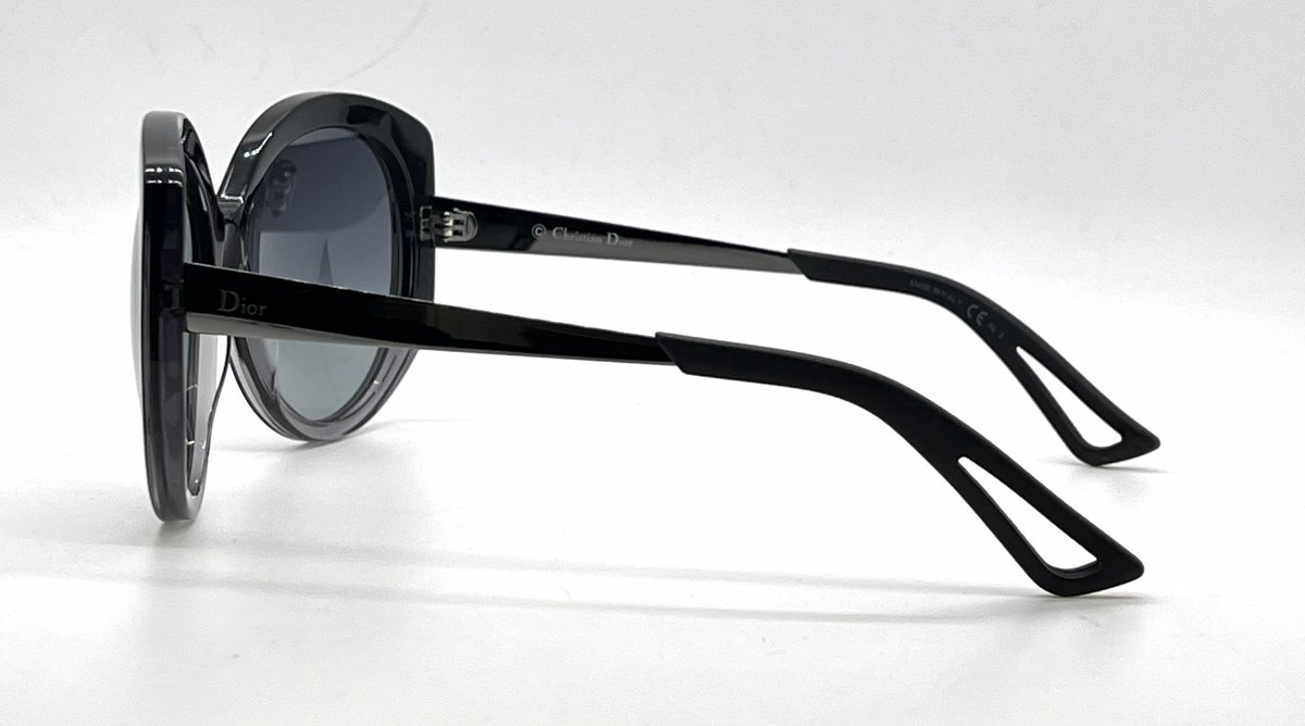 Christian Dior DiorExtase1 OSGHD Oversized Butterfly Black Grey Sunglasses-Grey Gradient Lenses-Unworn