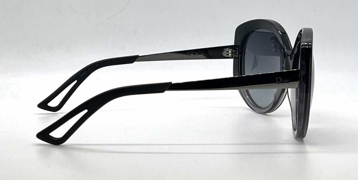 Christian Dior DiorExtase1 OSGHD Oversized Butterfly Black Grey Sunglasses-Grey Gradient Lenses-Unworn