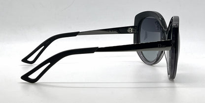 Christian Dior DiorExtase1 OSGHD Oversized Butterfly Black Grey Sunglasses-Grey Gradient Lenses-Unworn