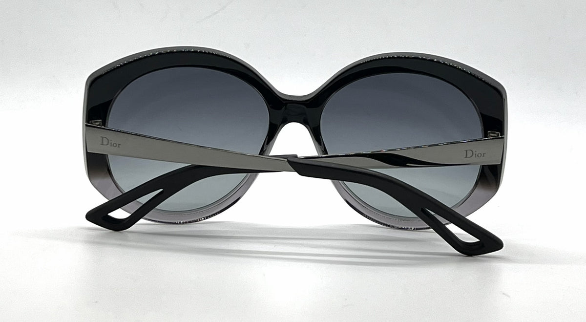 Christian Dior DiorExtase1 OSGHD Oversized Butterfly Black Grey Sunglasses-Grey Gradient Lenses-Unworn