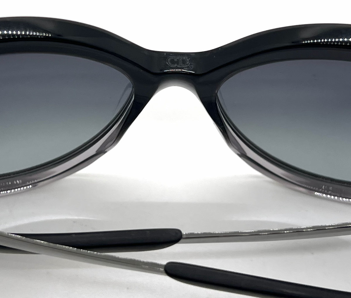 Christian Dior DiorExtase1 OSGHD Oversized Butterfly Black Grey Sunglasses-Grey Gradient Lenses-Unworn
