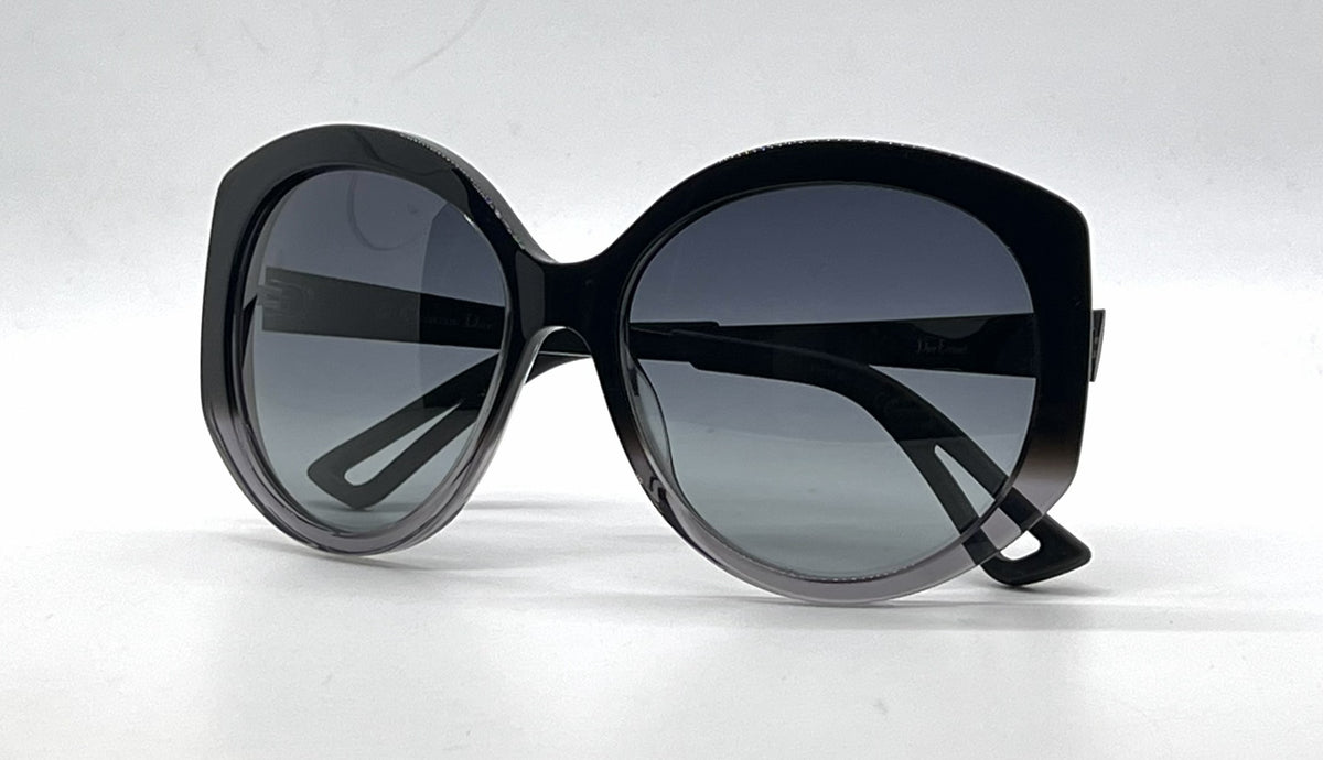Christian Dior DiorExtase1 OSGHD Oversized Butterfly Black Grey Sunglasses-Grey Gradient Lenses-Unworn