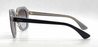 Prada Cinema SPR25R UEE-3E2 Black Grey Square Sunglasses-Grey Gradient Lenses-Unworn