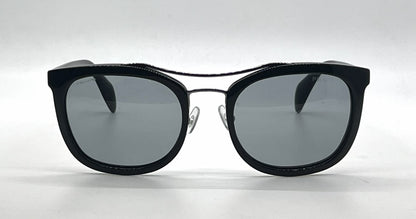 Prada SPR17Q 1AB-3C2 Black Square Sunglasses-Light Grey Lenses-Unworn