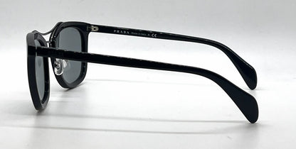 Prada SPR17Q 1AB-3C2 Black Square Sunglasses-Light Grey Lenses-Unworn