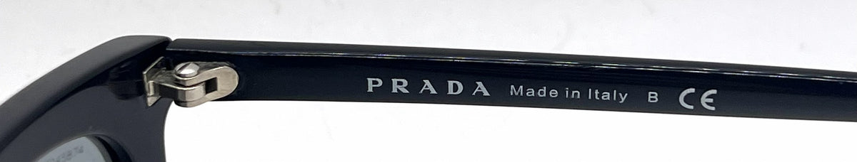 Prada SPR17Q 1AB-3C2 Black Square Sunglasses-Light Grey Lenses-Unworn
