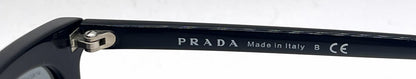 Prada SPR17Q 1AB-3C2 Black Square Sunglasses-Light Grey Lenses-Unworn