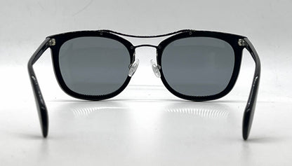 Prada SPR17Q 1AB-3C2 Black Square Sunglasses-Light Grey Lenses-Unworn