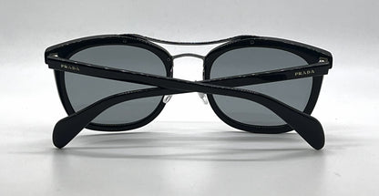 Prada SPR17Q 1AB-3C2 Black Square Sunglasses-Light Grey Lenses-Unworn