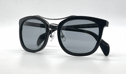 Prada SPR17Q 1AB-3C2 Black Square Sunglasses-Light Grey Lenses-Unworn