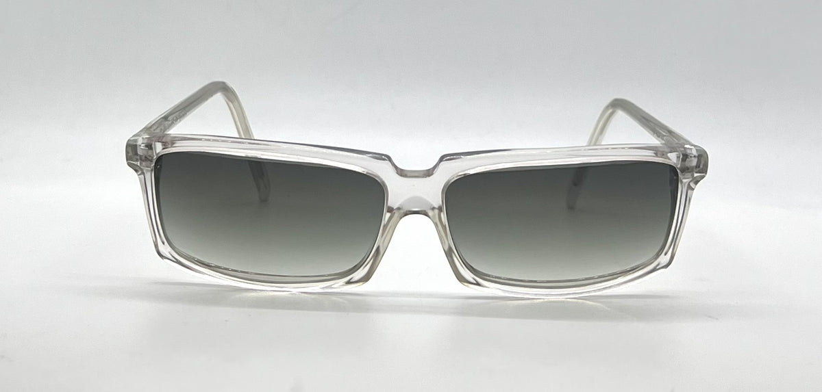 Alain Mikli A.M 88 Crystal Clear Rectangle Sunglasses-Custom Dark Grey Gradient Lenses-Unworn