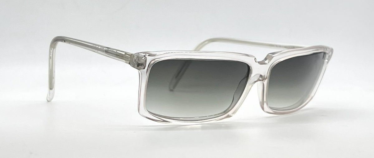 Alain Mikli A.M 88 Crystal Clear Rectangle Sunglasses-Custom Dark Grey Gradient Lenses-Unworn