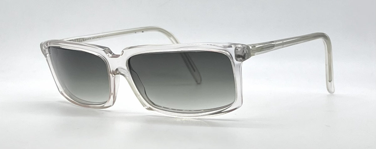Alain Mikli A.M 88 Crystal Clear Rectangle Sunglasses-Custom Dark Grey Gradient Lenses-Unworn