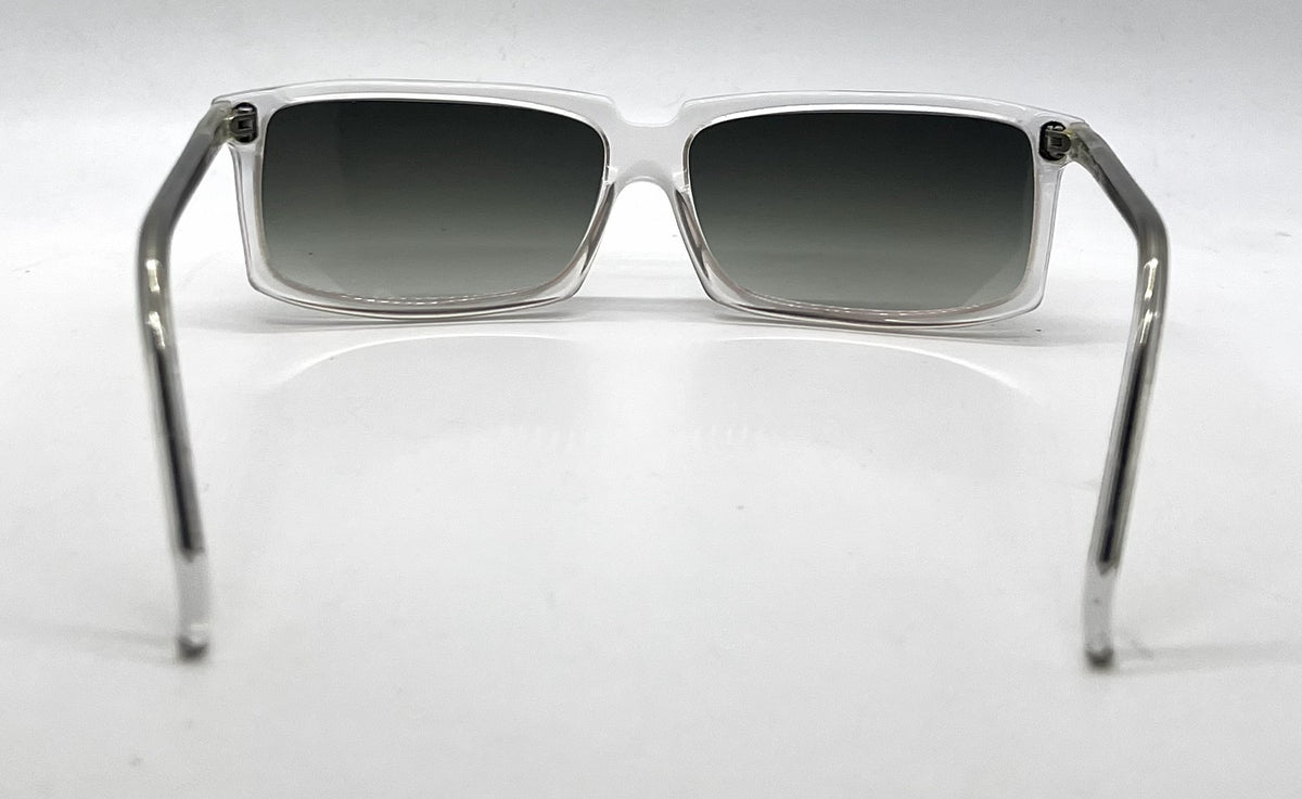 Alain Mikli A.M 88 Crystal Clear Rectangle Sunglasses-Custom Dark Grey Gradient Lenses-Unworn