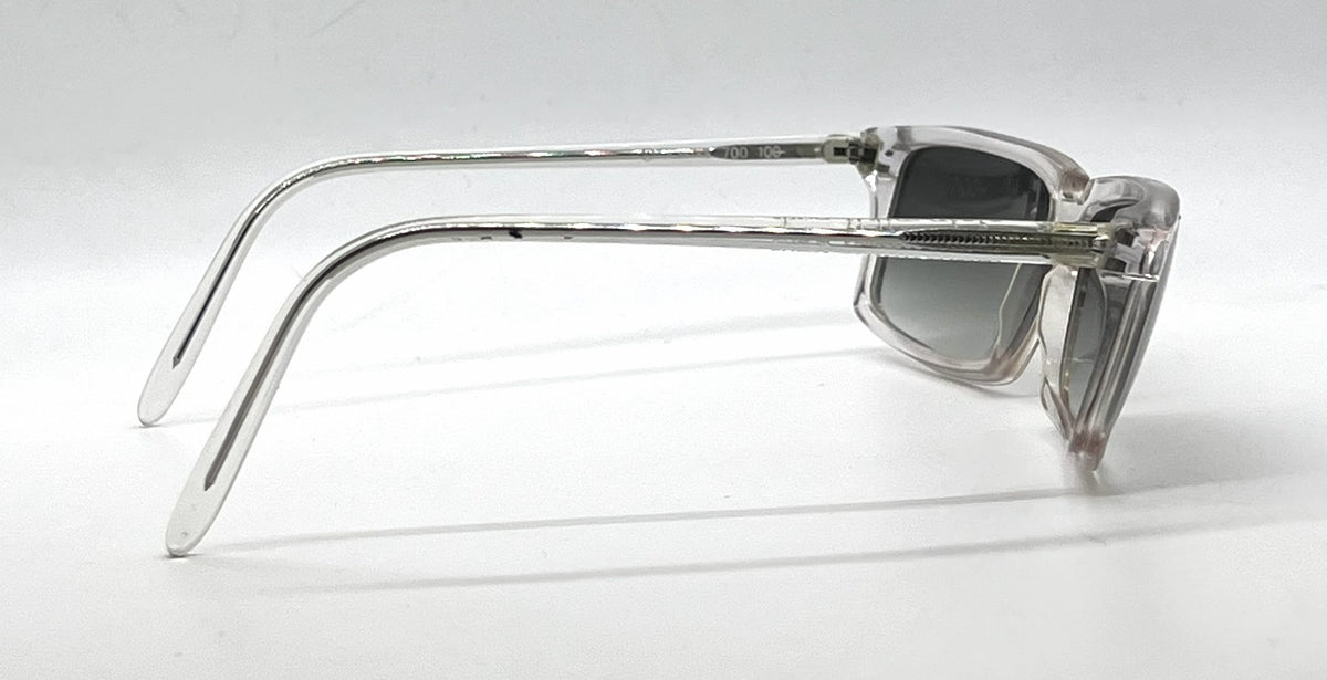 Alain Mikli A.M 88 Crystal Clear Rectangle Sunglasses-Custom Dark Grey Gradient Lenses-Unworn