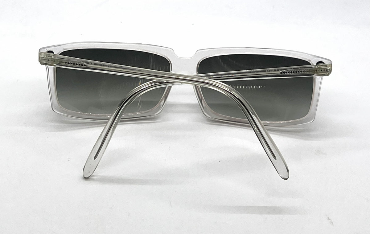 Alain Mikli A.M 88 Crystal Clear Rectangle Sunglasses-Custom Dark Grey Gradient Lenses-Unworn