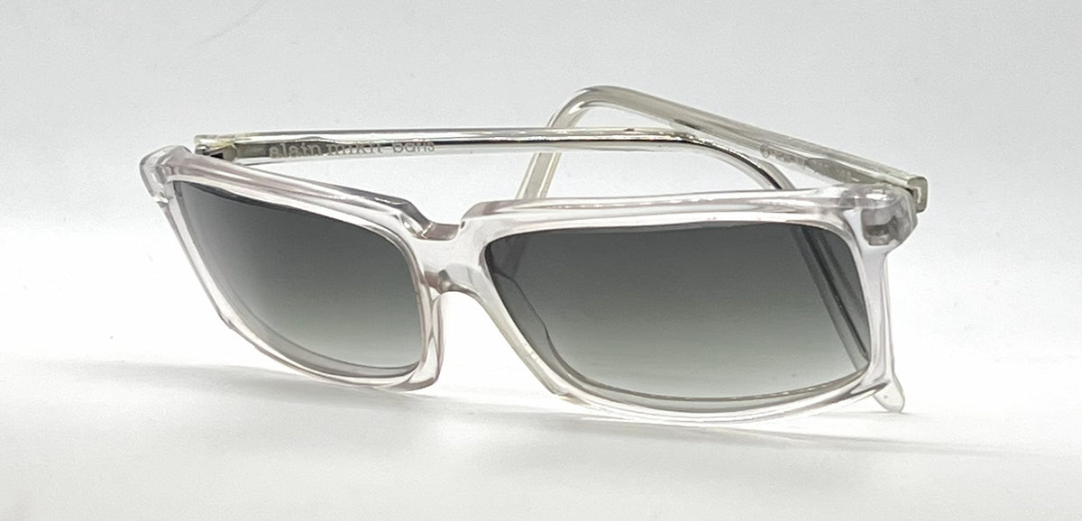 Alain Mikli A.M 88 Crystal Clear Rectangle Sunglasses-Custom Dark Grey Gradient Lenses-Unworn