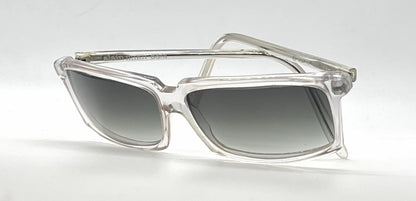 Alain Mikli A.M 88 Crystal Clear Rectangle Sunglasses-Custom Dark Grey Gradient Lenses-Unworn
