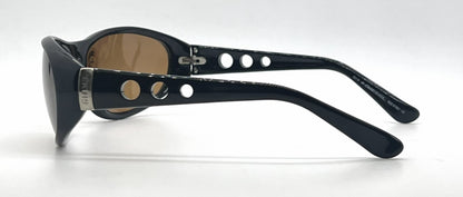 Diesel Popgun QV3 Black Oval Wrap Sunglasses-Brown Lenses-Unworn-Italy