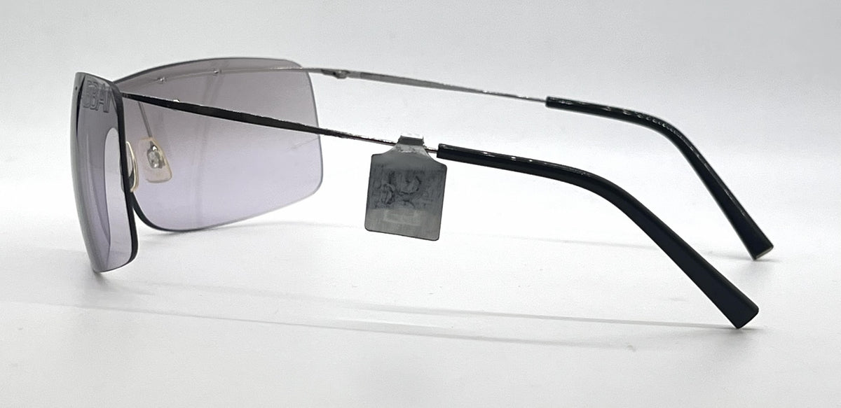 Dolce and Gabbana DG442S E47 Rimless Shield-Vintage Sunglasses Silver-Grey Lavender Gradient Lenses-Unworn