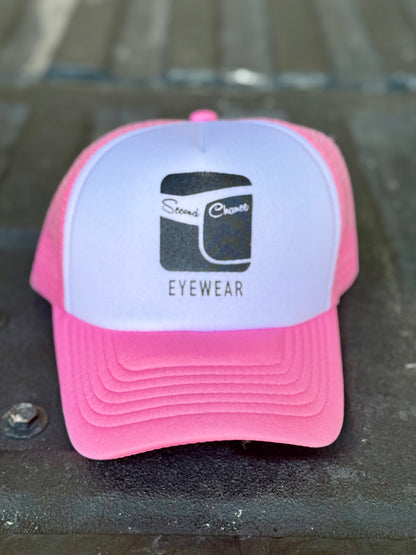 Second Chance Eyewear Trucker Hat- Black/White & Pink/White
