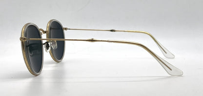 Ray-Ban RB3517 112/N5 Gold / Crystal Round Sunglasses-Green Polarized Lenses-Unworn